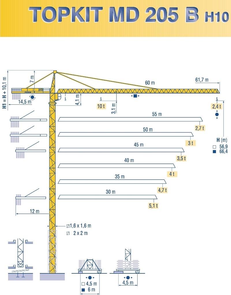 Potain MD 205 B H10 Gruas de construção