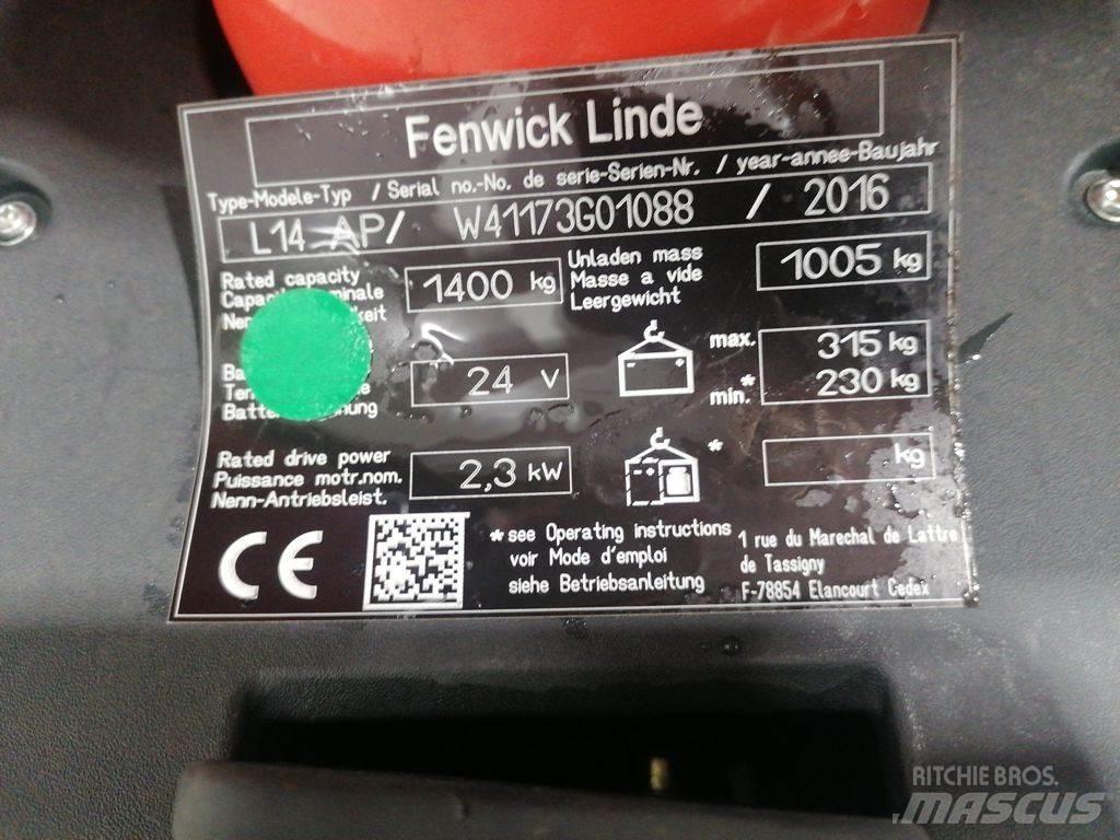 Linde L14AP Empilhador para operador externo