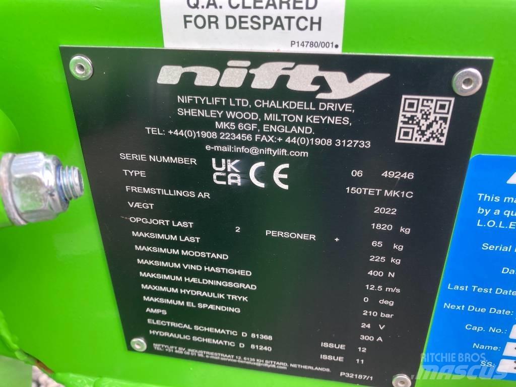 Niftylift 150TET Plataformas aéreas montadas em atrelados