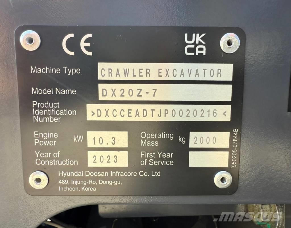 Doosan DX 20 Z-7 Miniescavadeiras