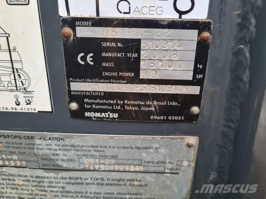 Komatsu D51PX-22 Dozers - Tratores rastos