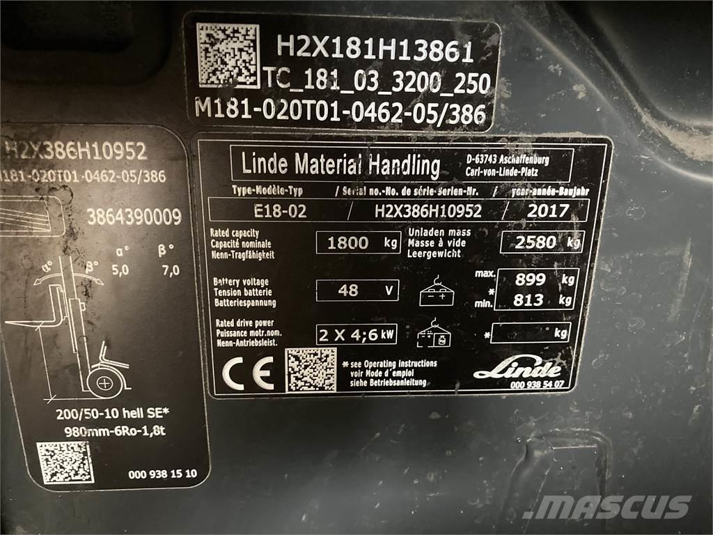 Linde E18 Empilhadores eléctricos