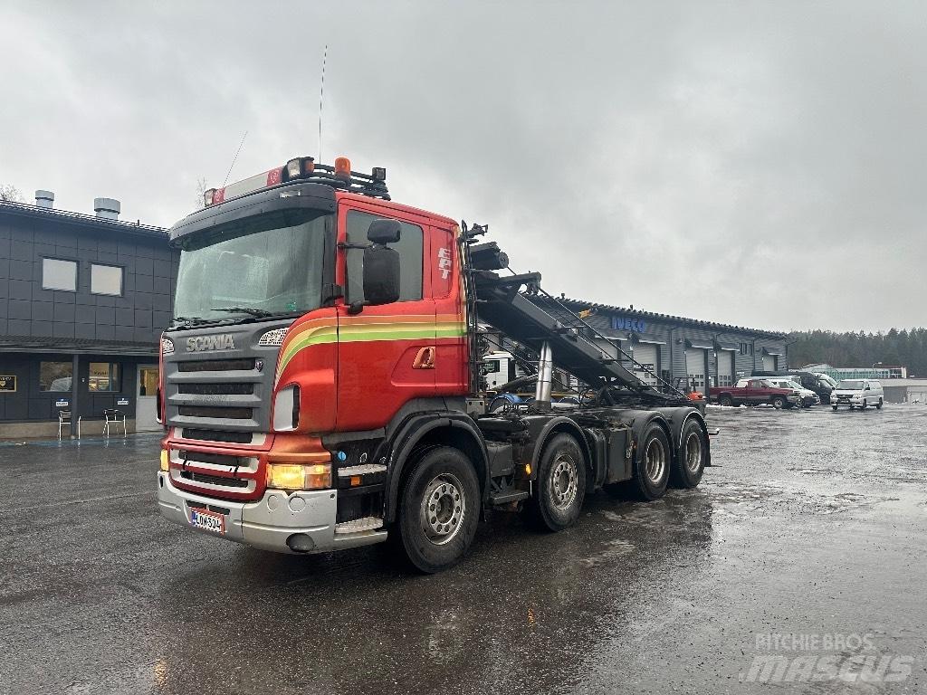 Scania R500 8X4 Camiões caixa desmontável com elevador de cabo