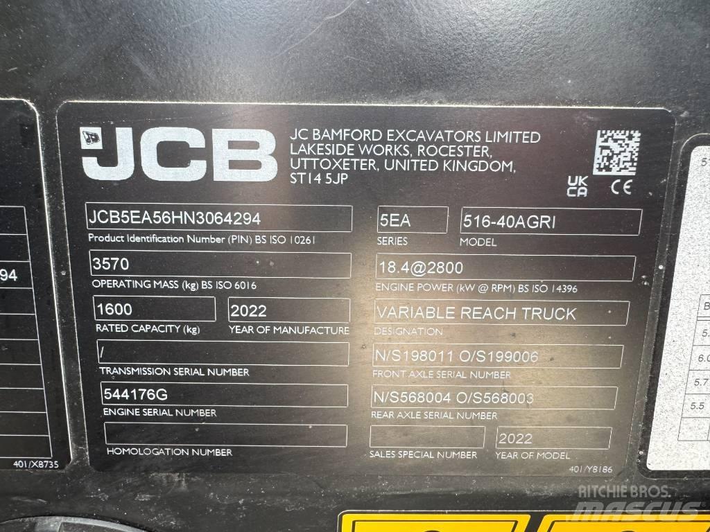JCB 516-40AGRI Manipulador telescópico