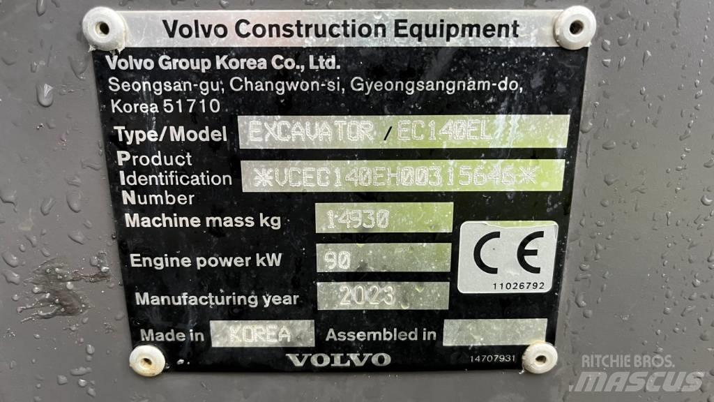 Volvo EC140EL Escavadeiras de esteiras