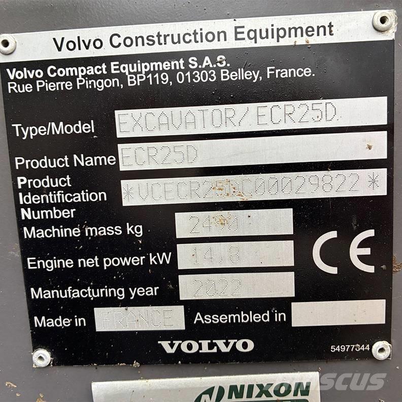 Volvo ECR25D Miniescavadeiras