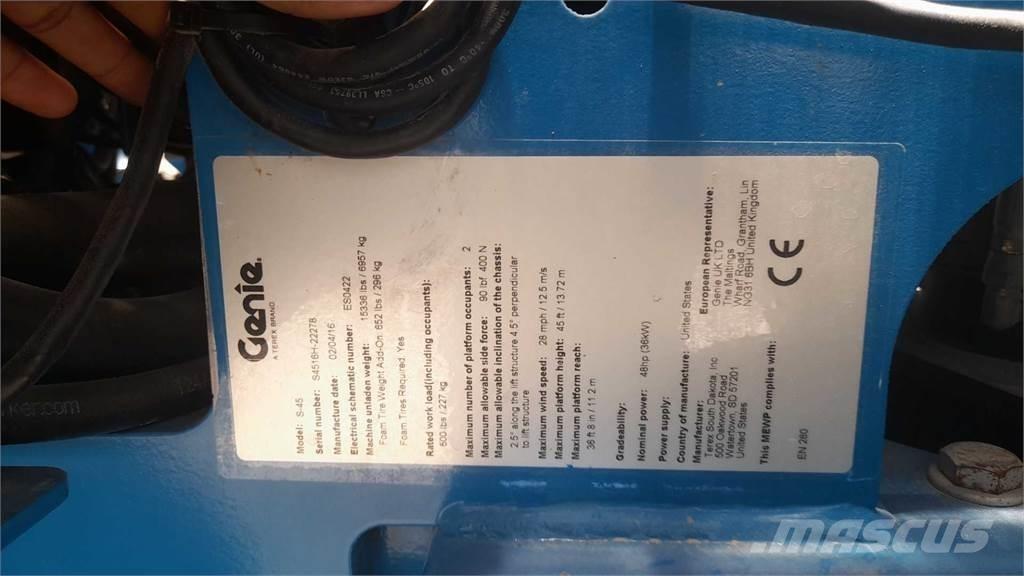 Genie S45 Elevadores braços Telescópicos