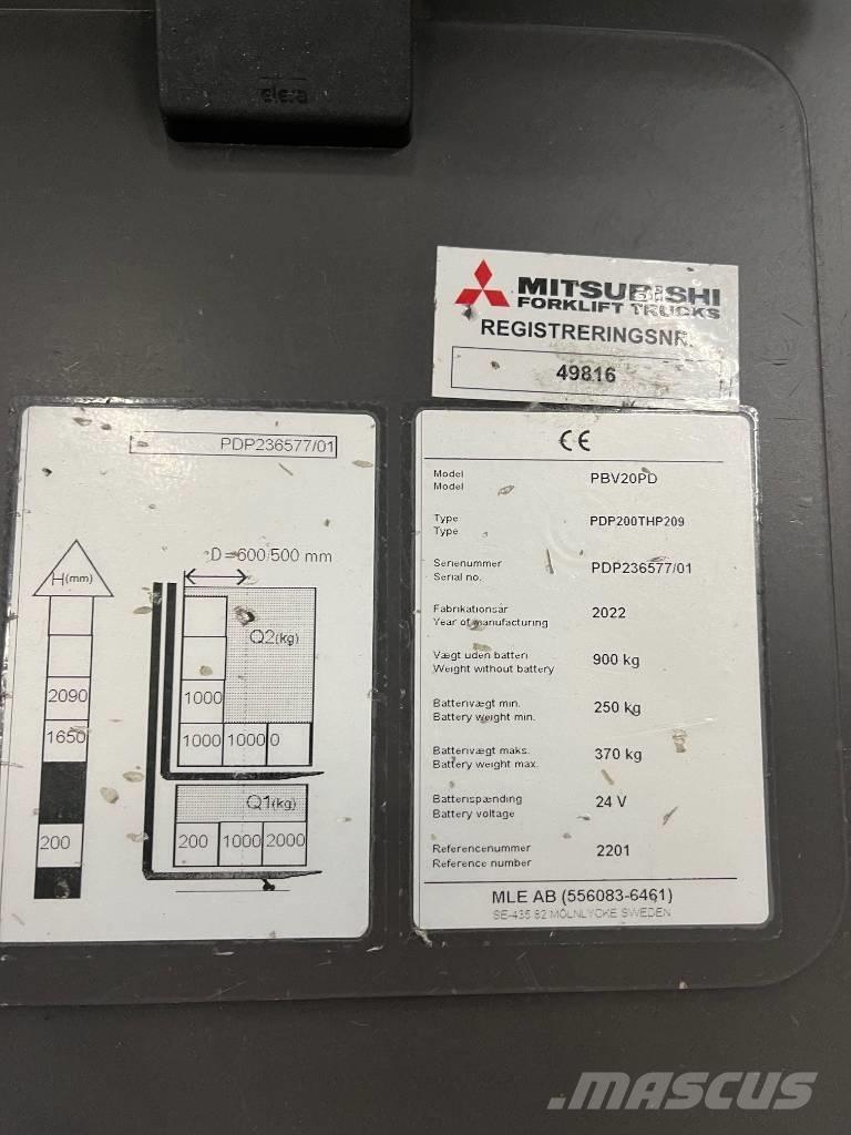 Mitsubishi PBV20PD Empilhador para operador externo