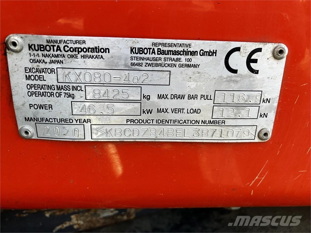 Kubota KX 080-4 A2 Escavadoras Midi 7t - 12t