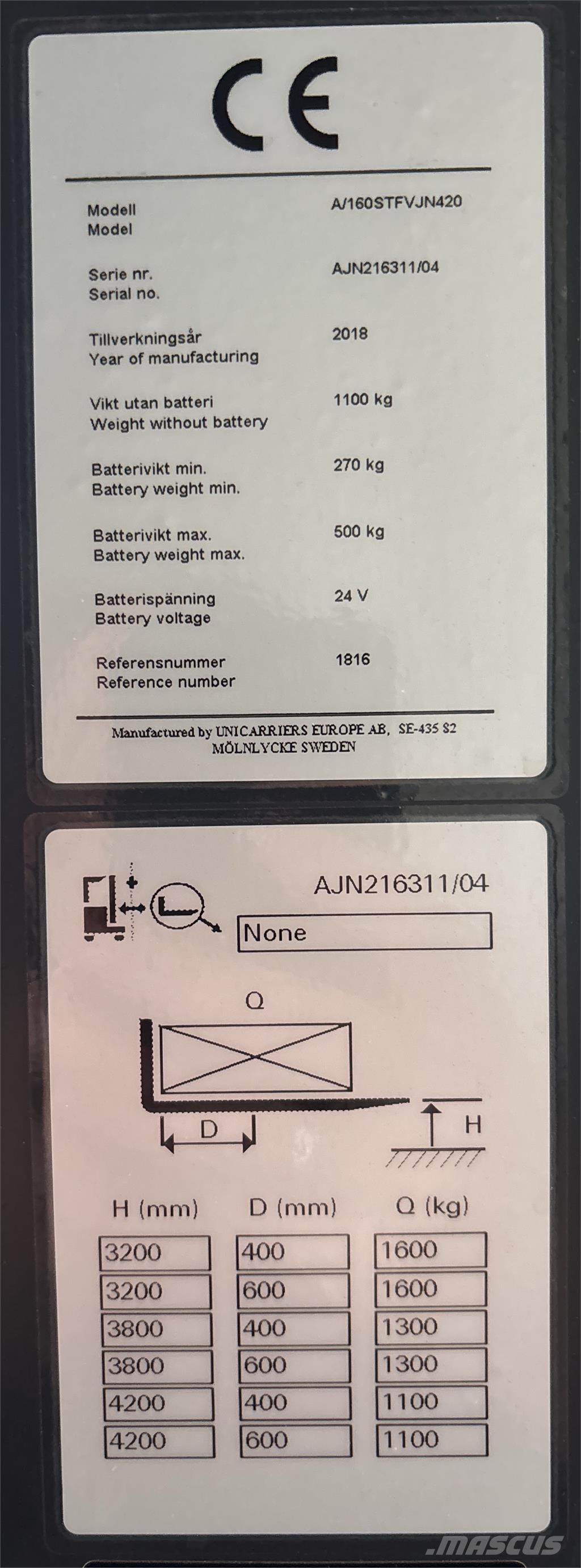 Atlet A160 Self propelled stackers