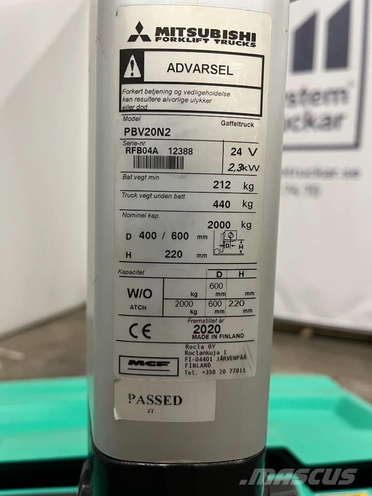 Mitsubishi PBV20N2 Empilhador para operador externo