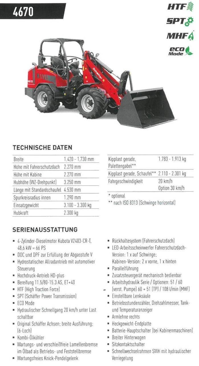 Schäffer 4670 Mini carregadoras