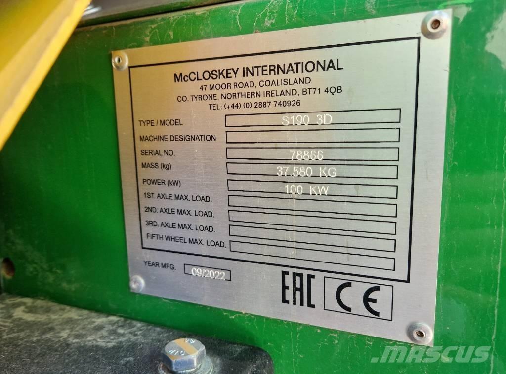 McCloskey S190 Crivos móveis