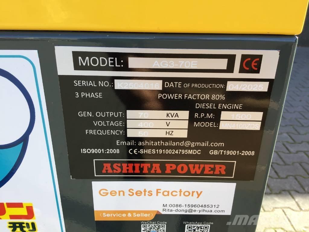 Ashita AG3-70E Geradores Diesel