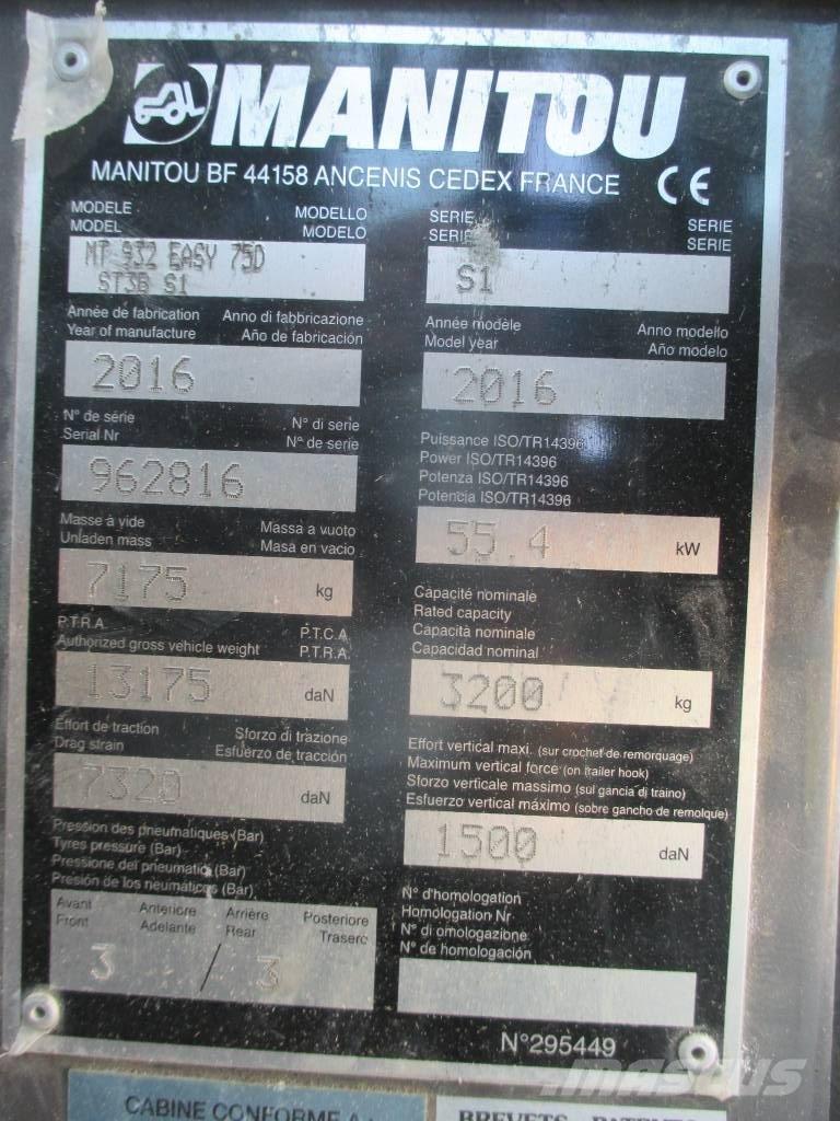 Manitou MT 932 Manipulador telescópico