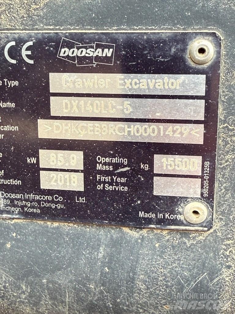 Doosan DX 140 LC Escavadeiras de esteiras