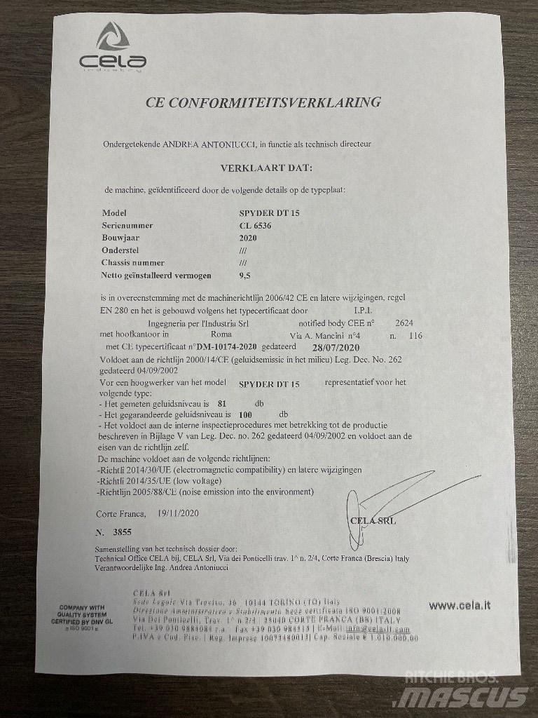 Cela DT 15 SOLD Elevadores braços articulados