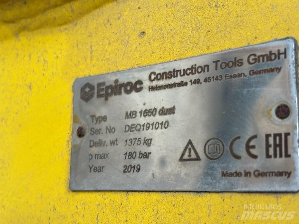 Epiroc MB 1650 Dust Martelos de quebragem
