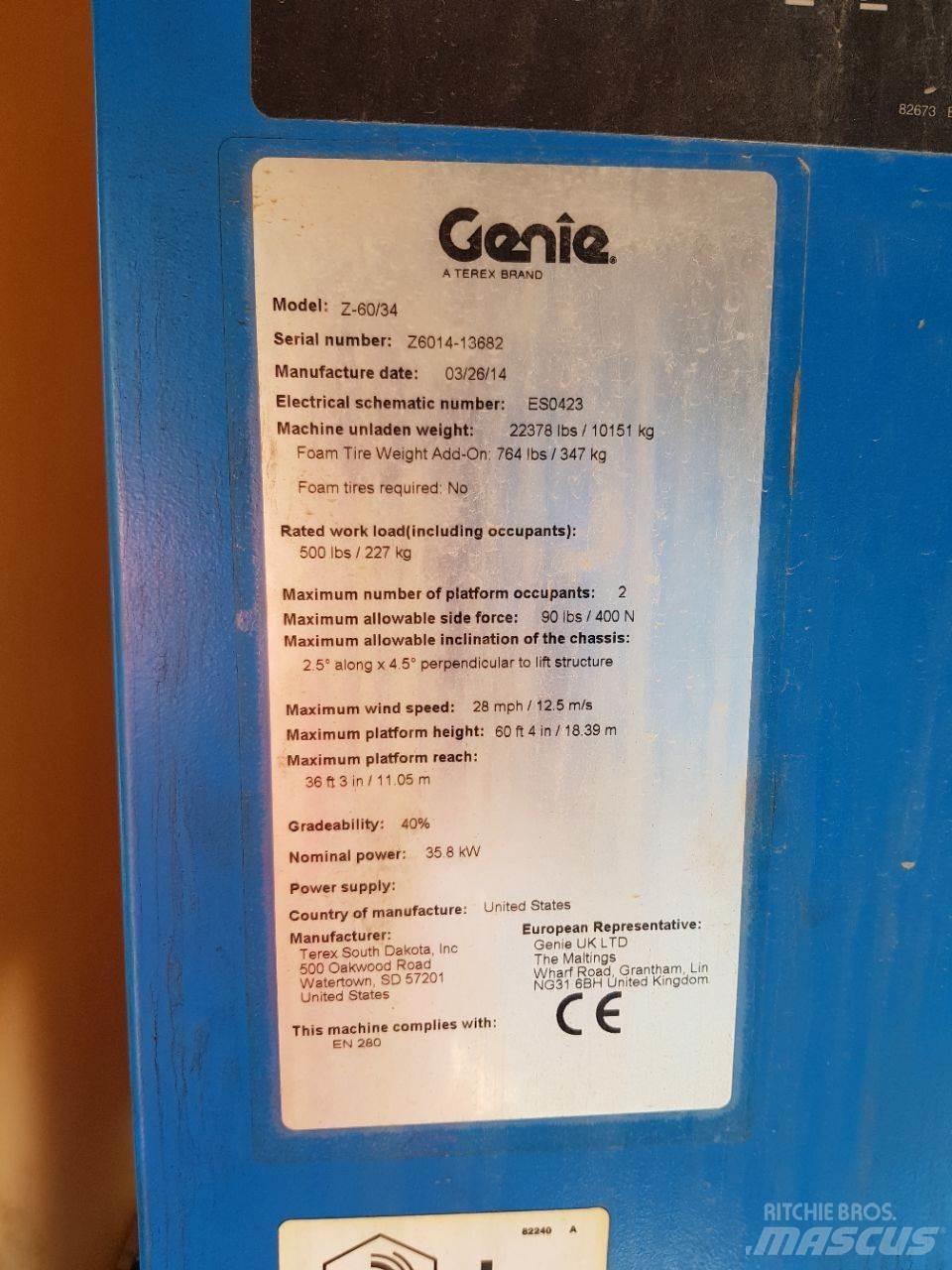 Genie Z60 Elevadores braços articulados