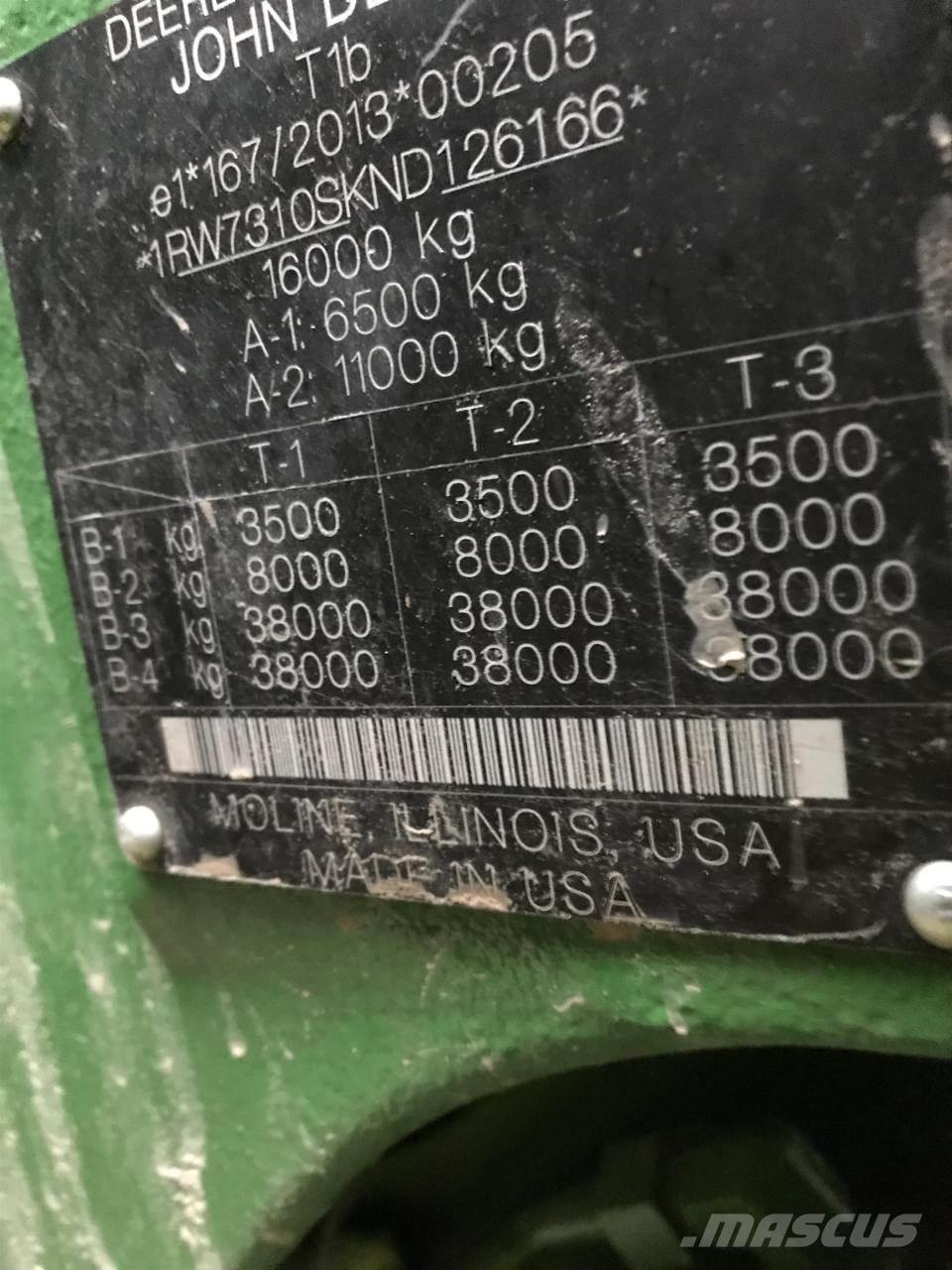 John Deere 7R 310 Tratores Agrícolas usados