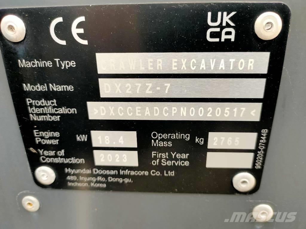 Doosan DX 27 Z Miniescavadeiras