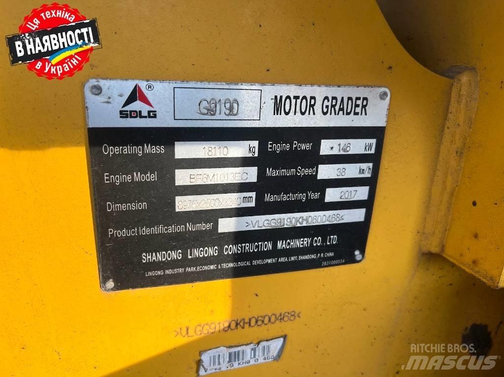SDLG G 9190 Motoniveladoras