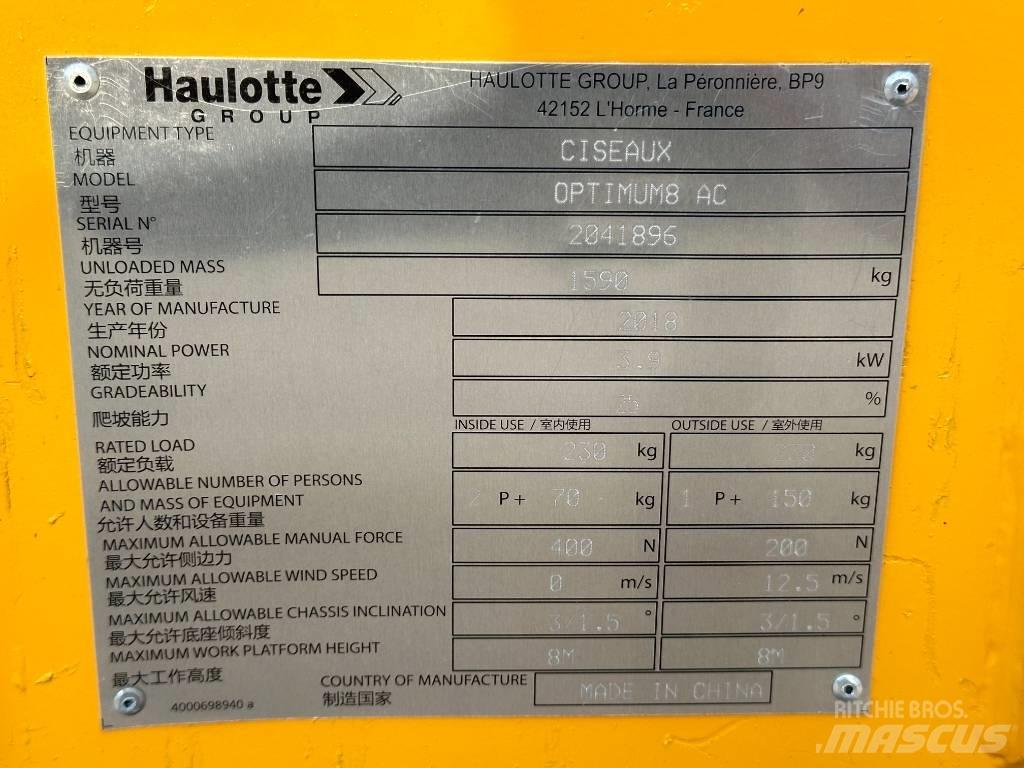Haulotte OPTIMUM 8 Elevadores de tesoura