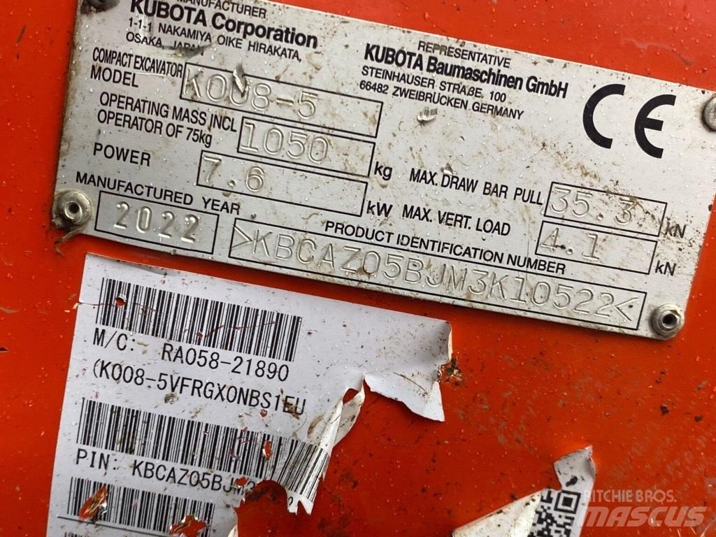 Kubota K008-5 Miniescavadeiras