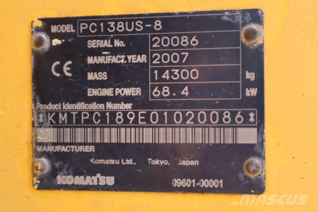 Komatsu PC138US-8 Escavadeiras de esteiras