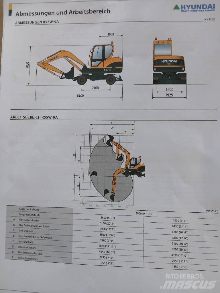 Hyundai 55W-9 Escavadoras de rodas
