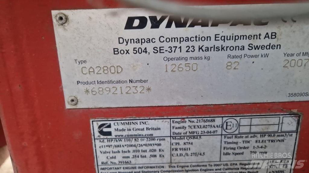 Dynapac Ca280d Cilindros Compactadores tandem