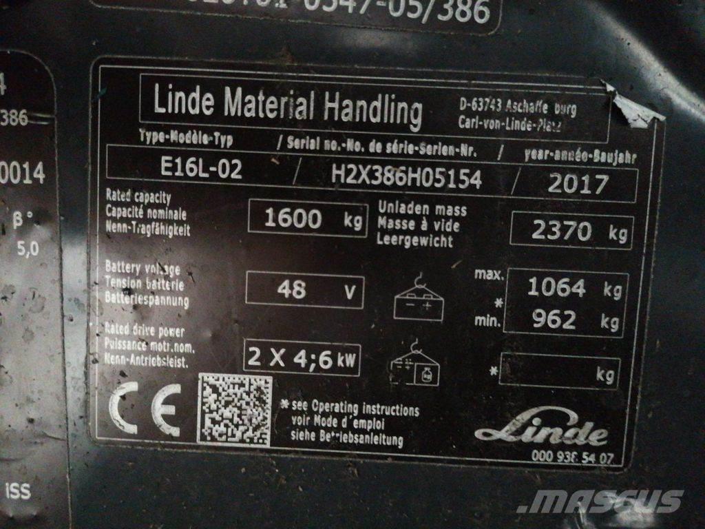 Linde E16L-02 Empilhadores eléctricos