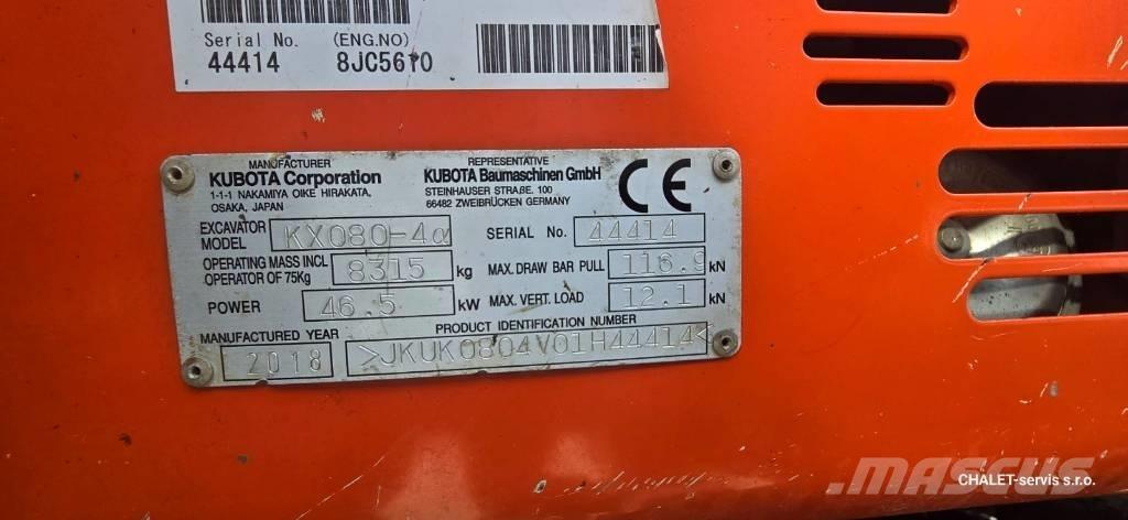 Kubota KX 080-4 CX Escavadoras Midi 7t - 12t