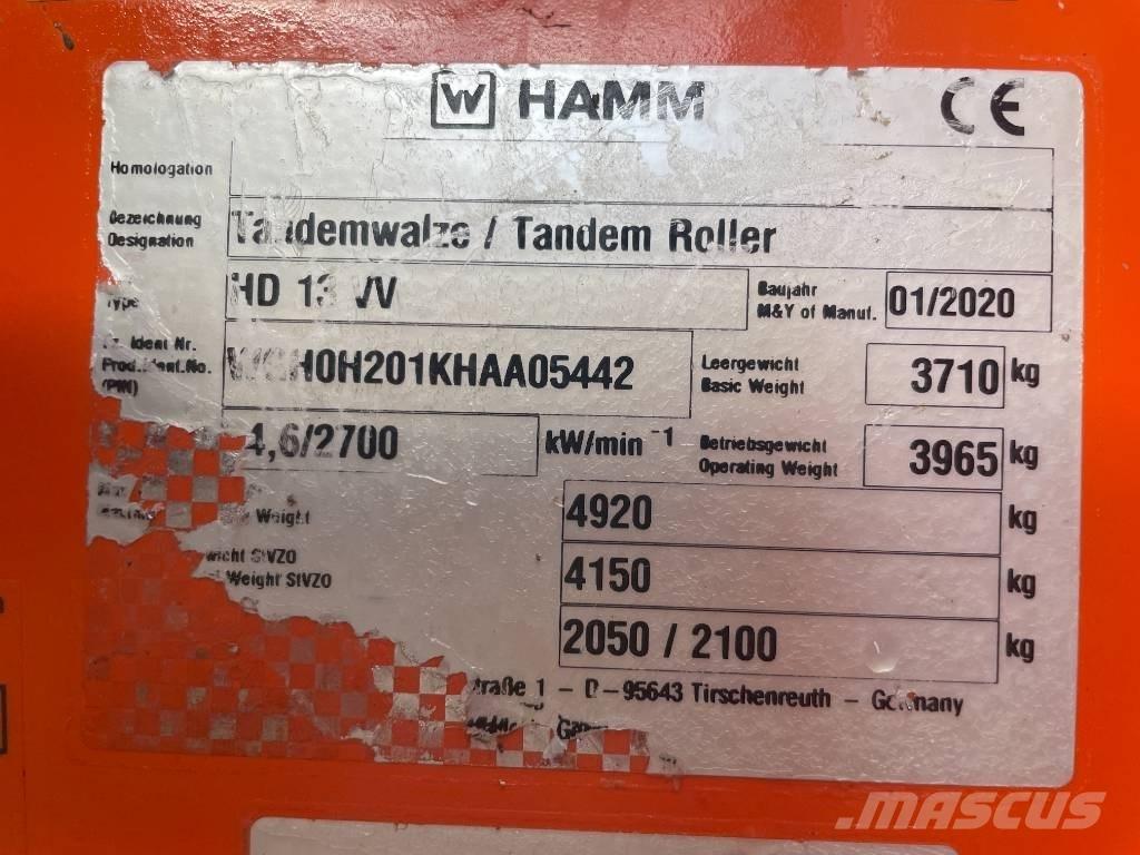 Hamm HD 13 VV Cilindros Compactadores tandem