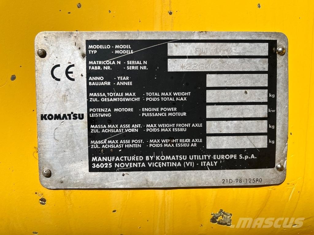 Komatsu PW 110 Escavadoras de rodas