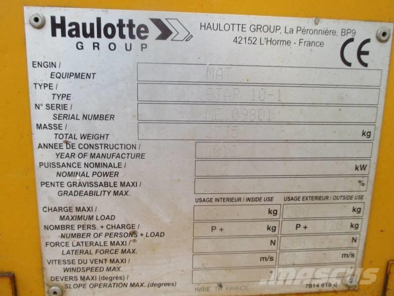 Haulotte Star 10 Plataformas de Mastro Vertical