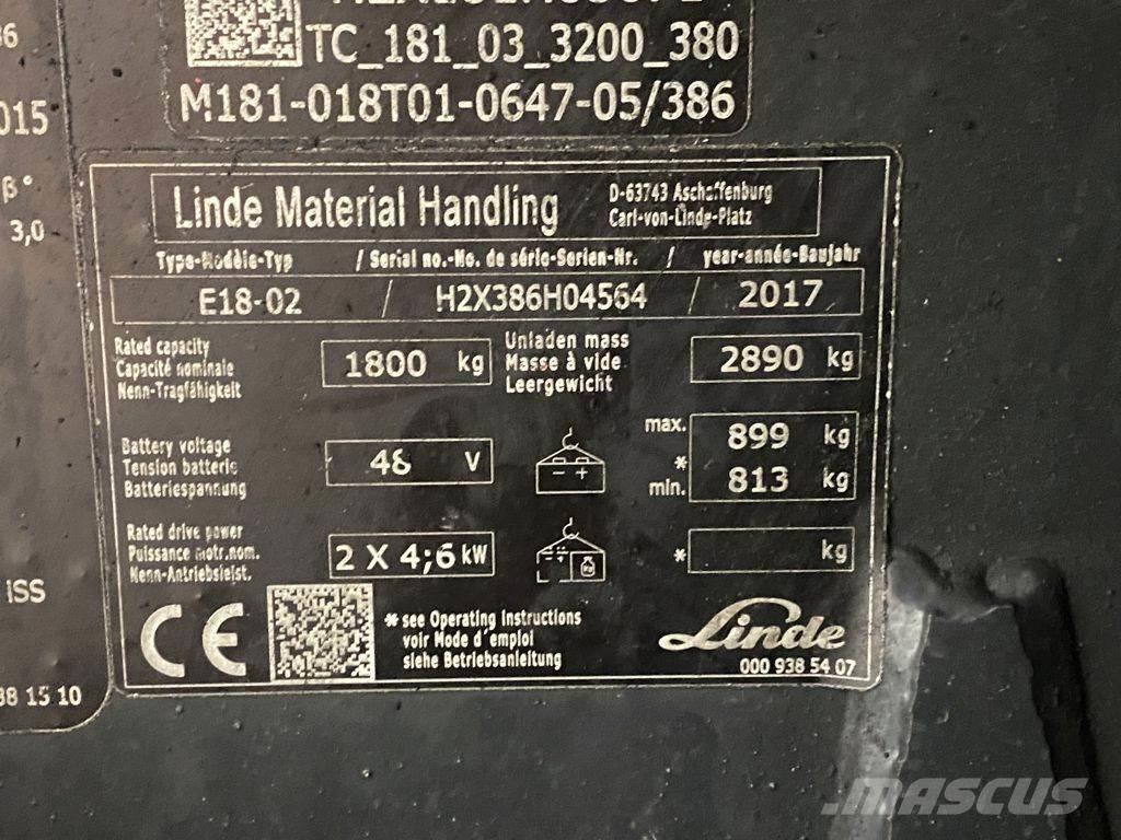 Linde E18-02 Empilhadores eléctricos