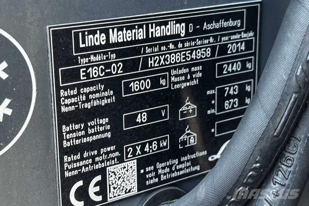Linde E 16 C-02 Empilhadores eléctricos