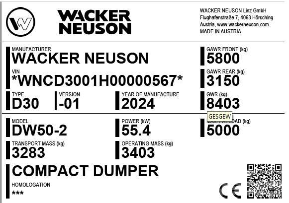 Wacker Neuson DW50-2 Dumpers de obras