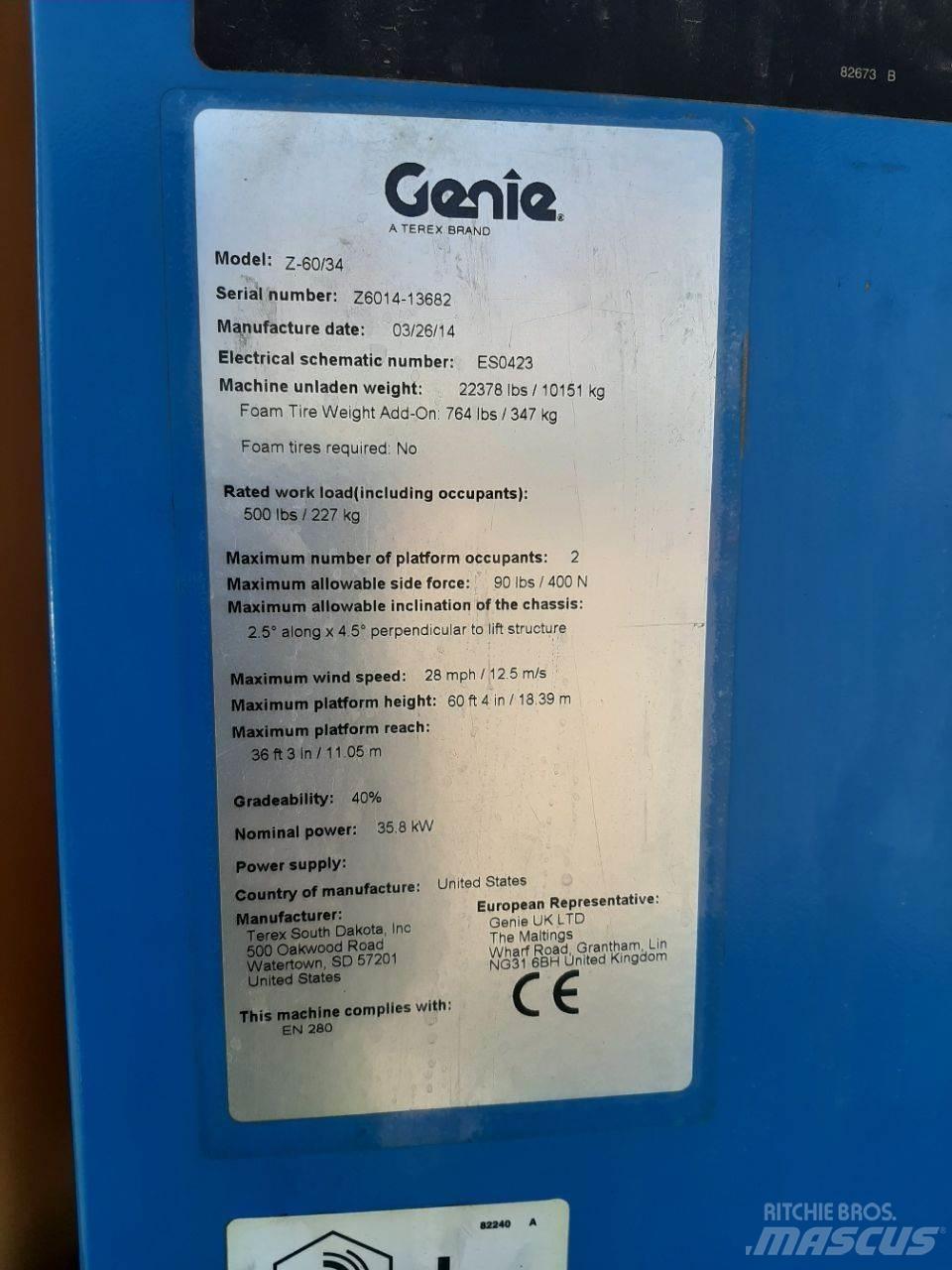 Genie Z60 Elevadores braços articulados
