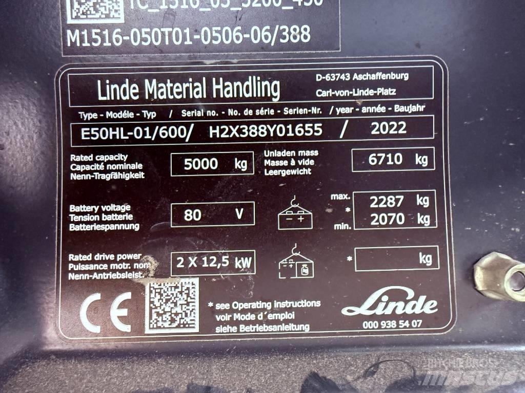 Linde E50/600HL/388 Empilhadores eléctricos