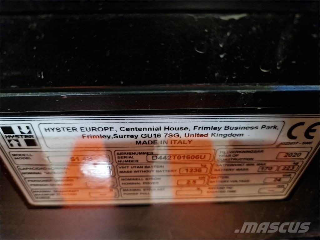 Hyster S1.4S IL Empilhador para operador externo