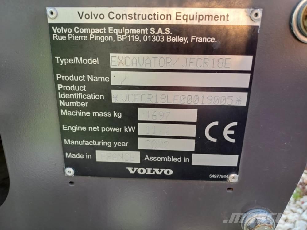 Volvo JECR18E Miniescavadeiras