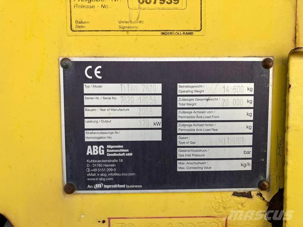 Volvo ABG 7820 Espalhadoras de asfalto