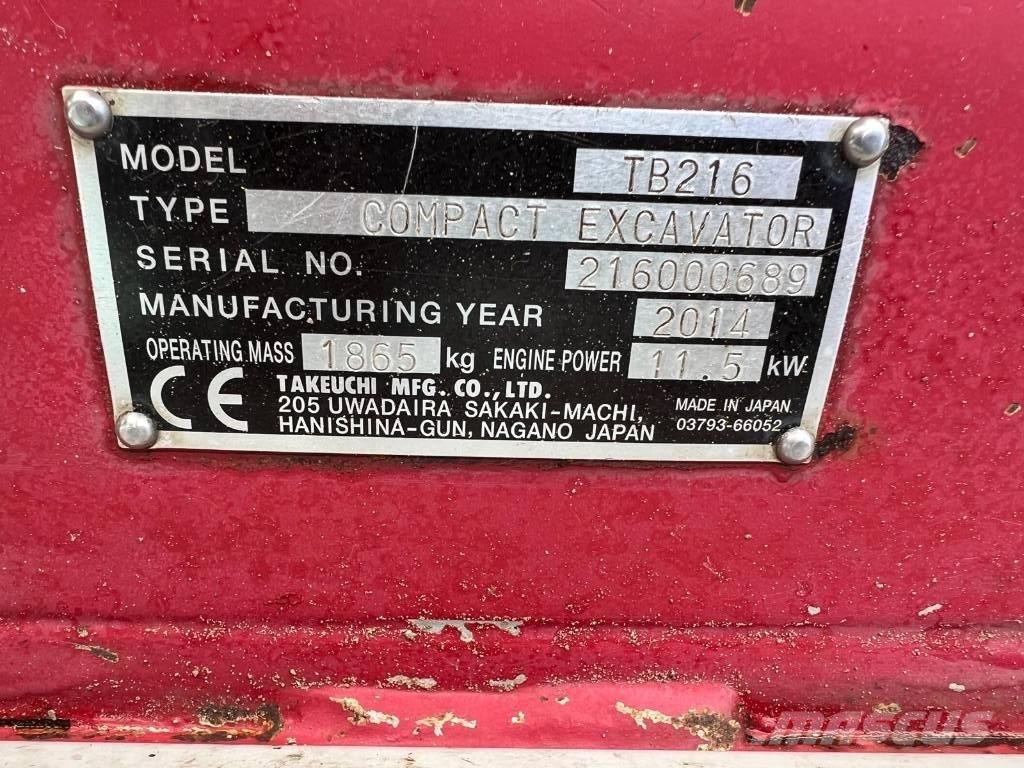Takeuchi TB 216 Miniescavadeiras