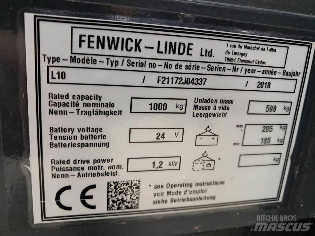 Linde L10 Empilhador para operador externo