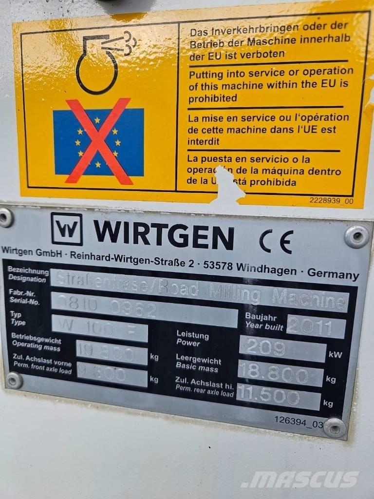 Wirtgen W 100 F Moinhos de asfalto a frio