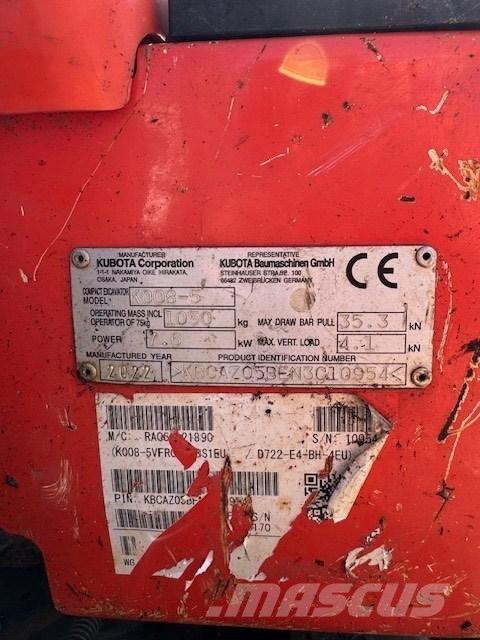 Kubota K 008-5 Miniescavadeiras