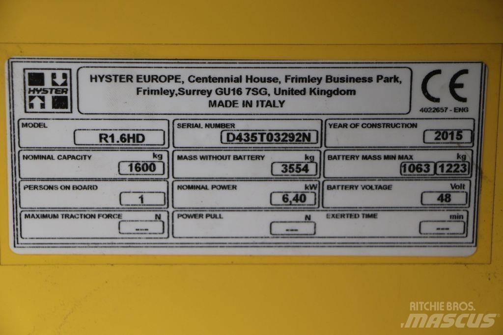 Hyster R 1.6 Empilhadores eléctricos