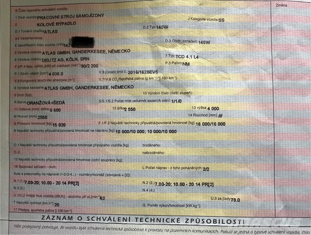 Atlas 140 W Escavadoras de rodas